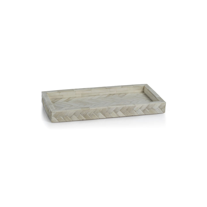 Bone Braided Tray White