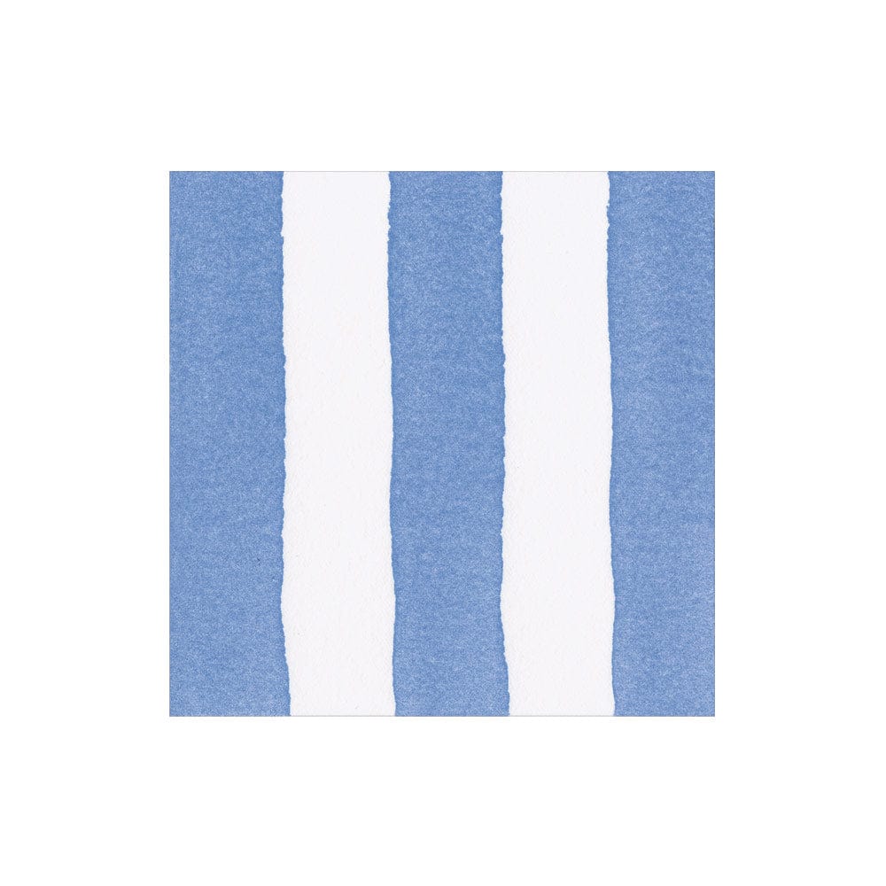 Cafe Stripe Cocktail Napkin- Light Blue