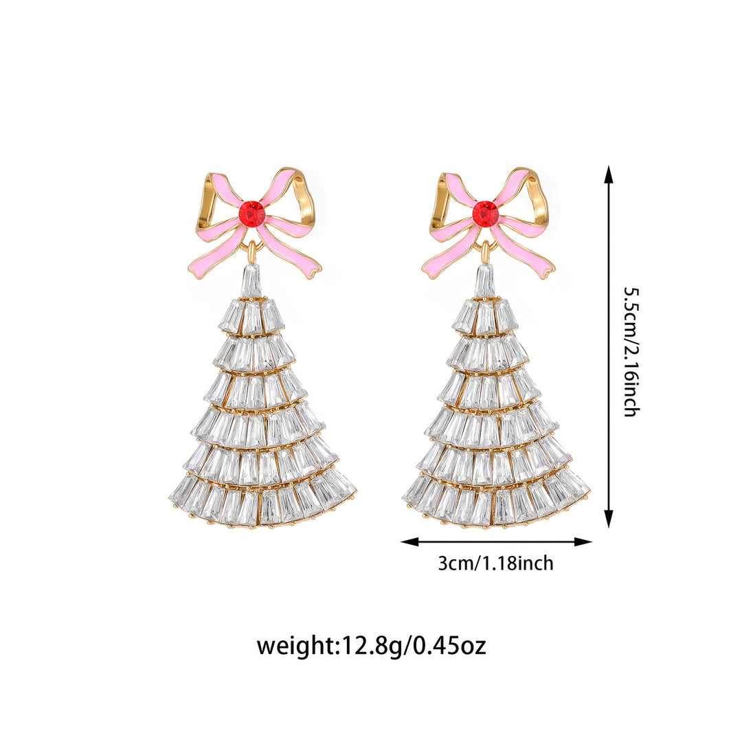 Rhinestone Christmas Tree Earrings