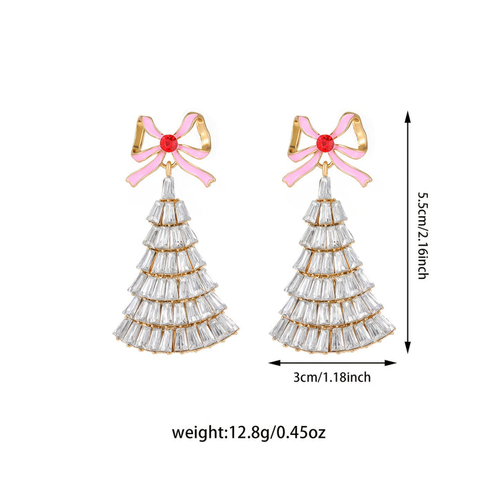 Rhinestone Christmas Tree Earrings