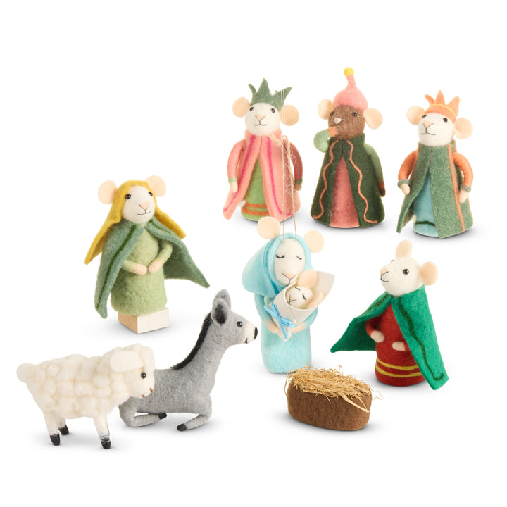 Nativity Mice Ornament Set