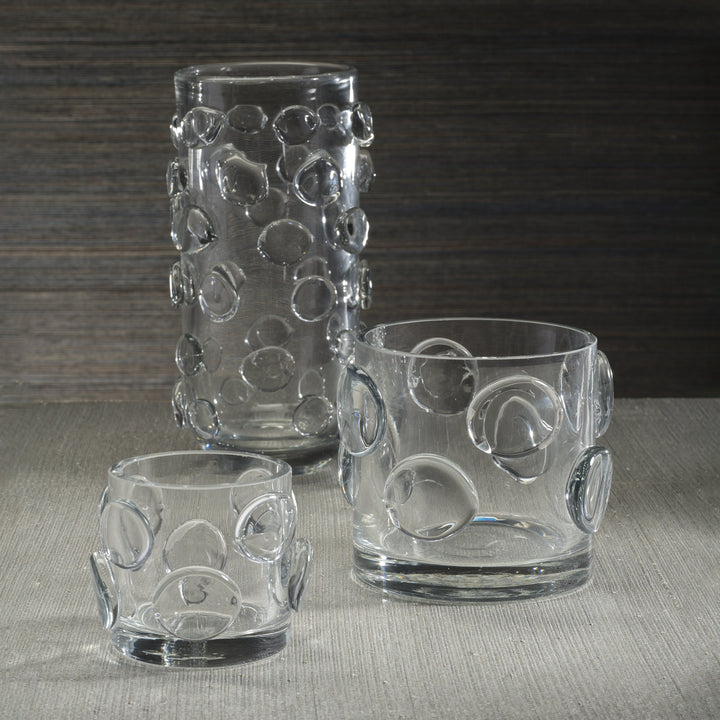 Celeste Hurricane Glass Dot Pair