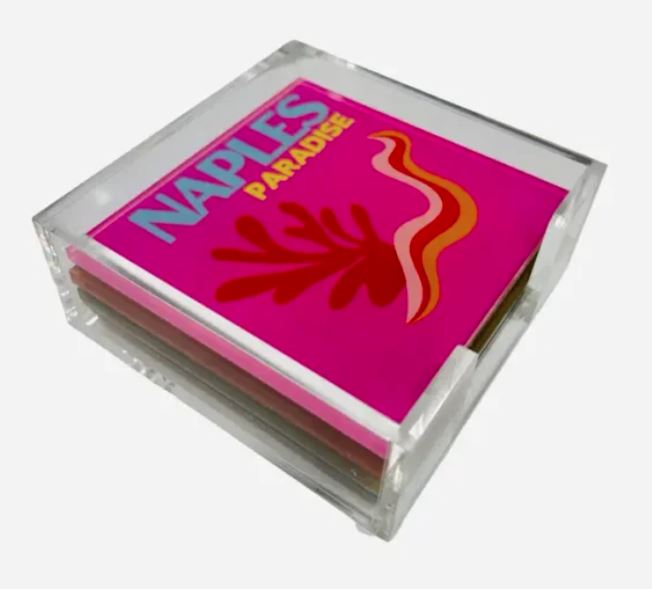 Pink Acrylic Naples Coasters- Set of 4