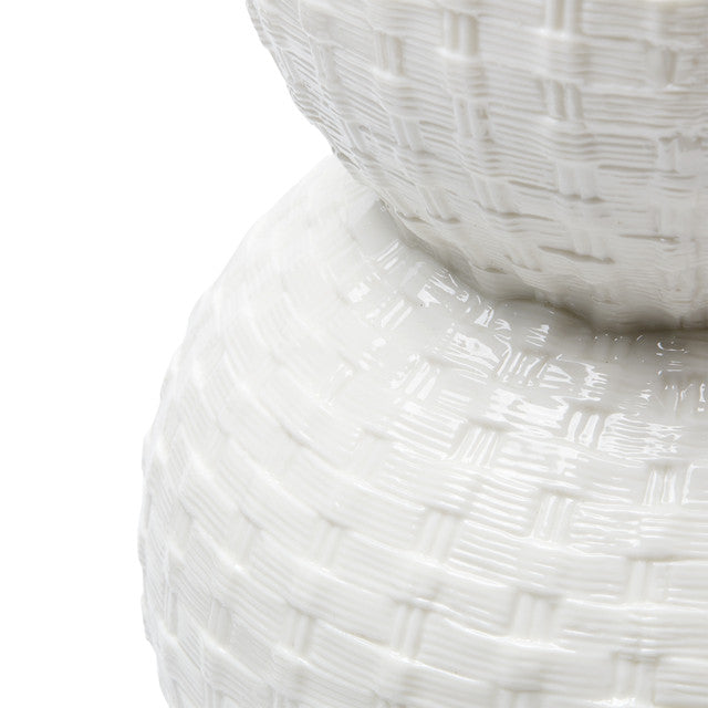 White Basket Weave Table Lamp