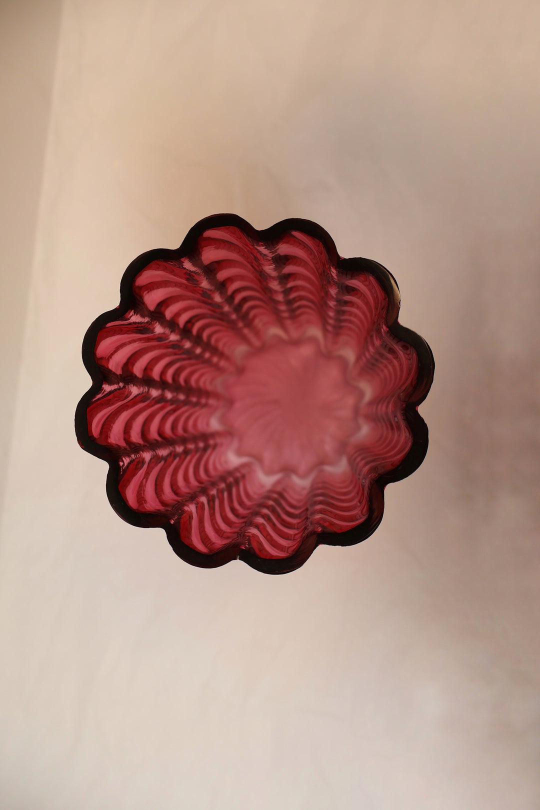Cranberry Ripple Vase