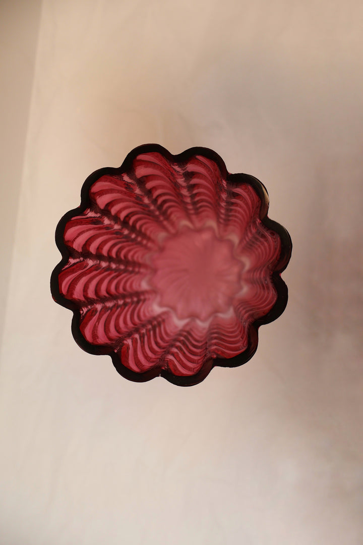 Cranberry Ripple Vase