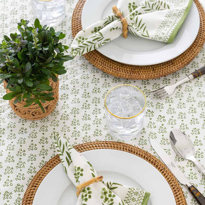 Phlox Green Tablecloth