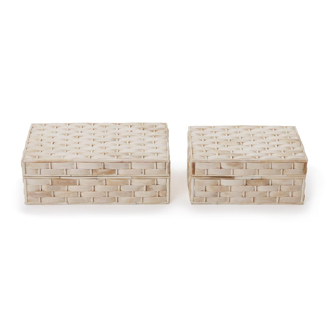 Basketweave Hinged Bone Box