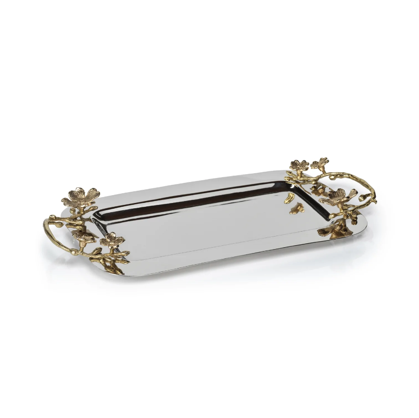 Wide Tavolo Floral Metal Tray