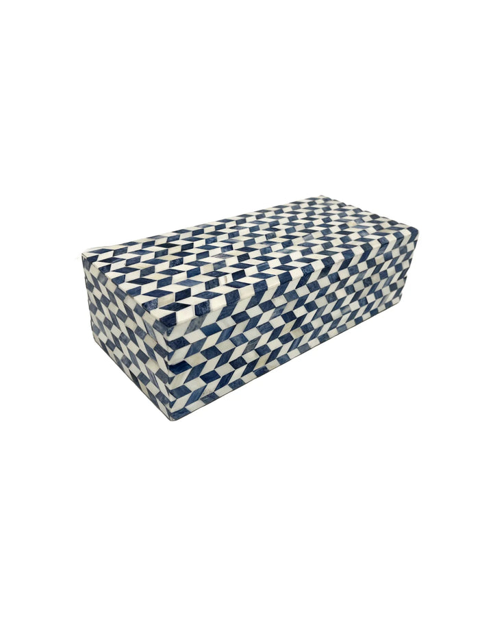 Blue &amp; White Chevron Box- Large