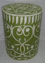 Green &amp; White Bone Inlay Stool