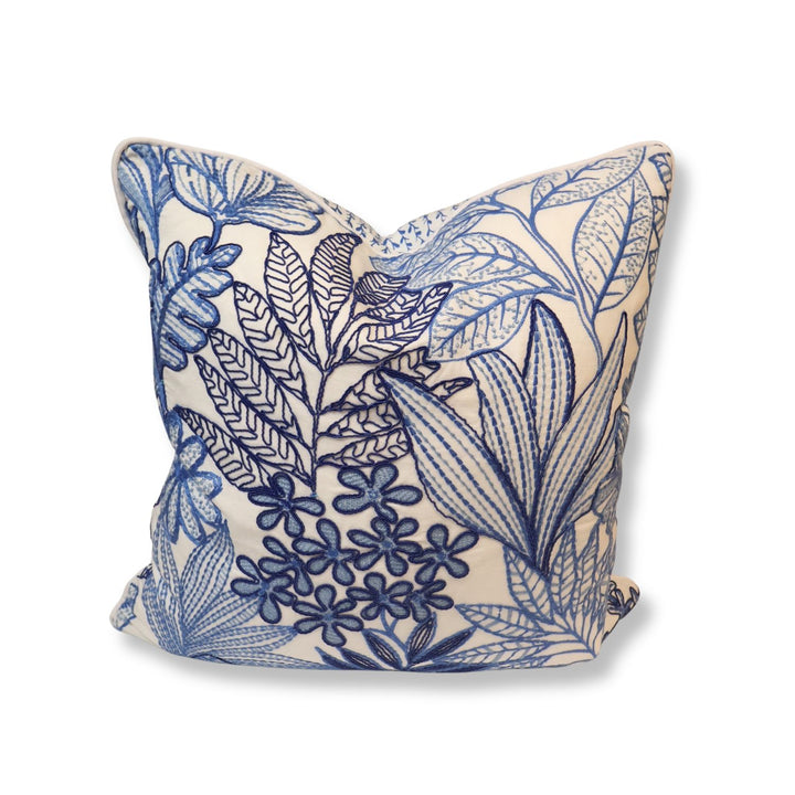 Blue Embroidered Pillow