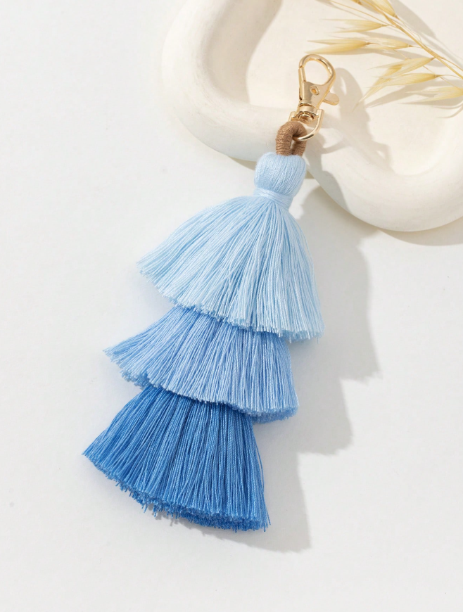 Tassel Bag Charm- Blue