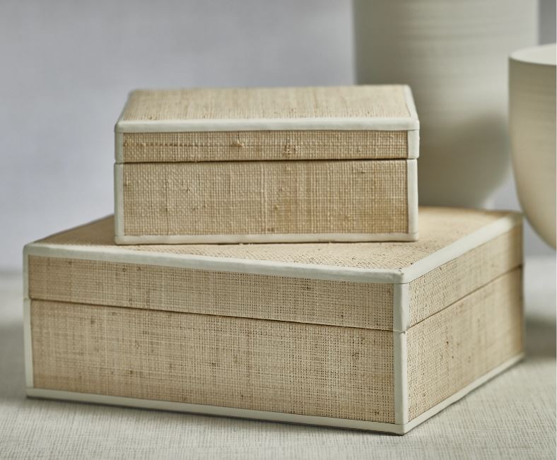 Natural Raffia Box Large