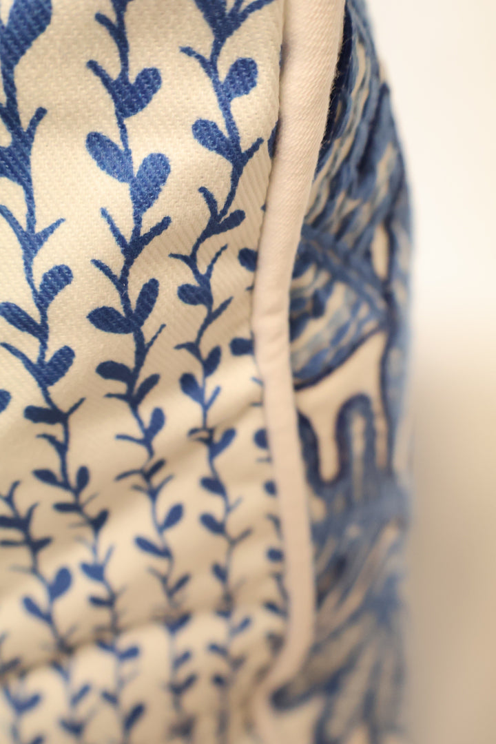 Blue Embroidered Pillow