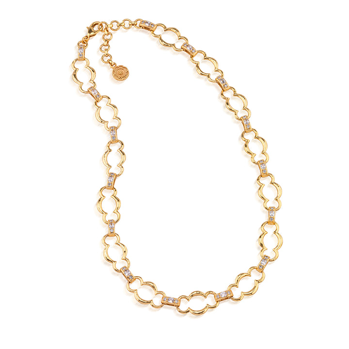 Maharani Grande Chain Necklace 17" + 2" Clear CZ