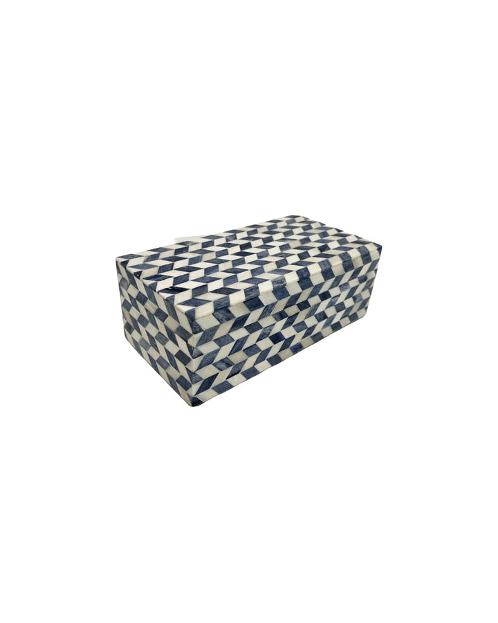 Blue &amp; White Chevron Box- Small