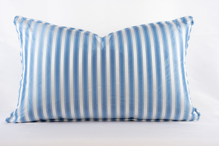 Shirred Stripe Pillow-Blue Opal