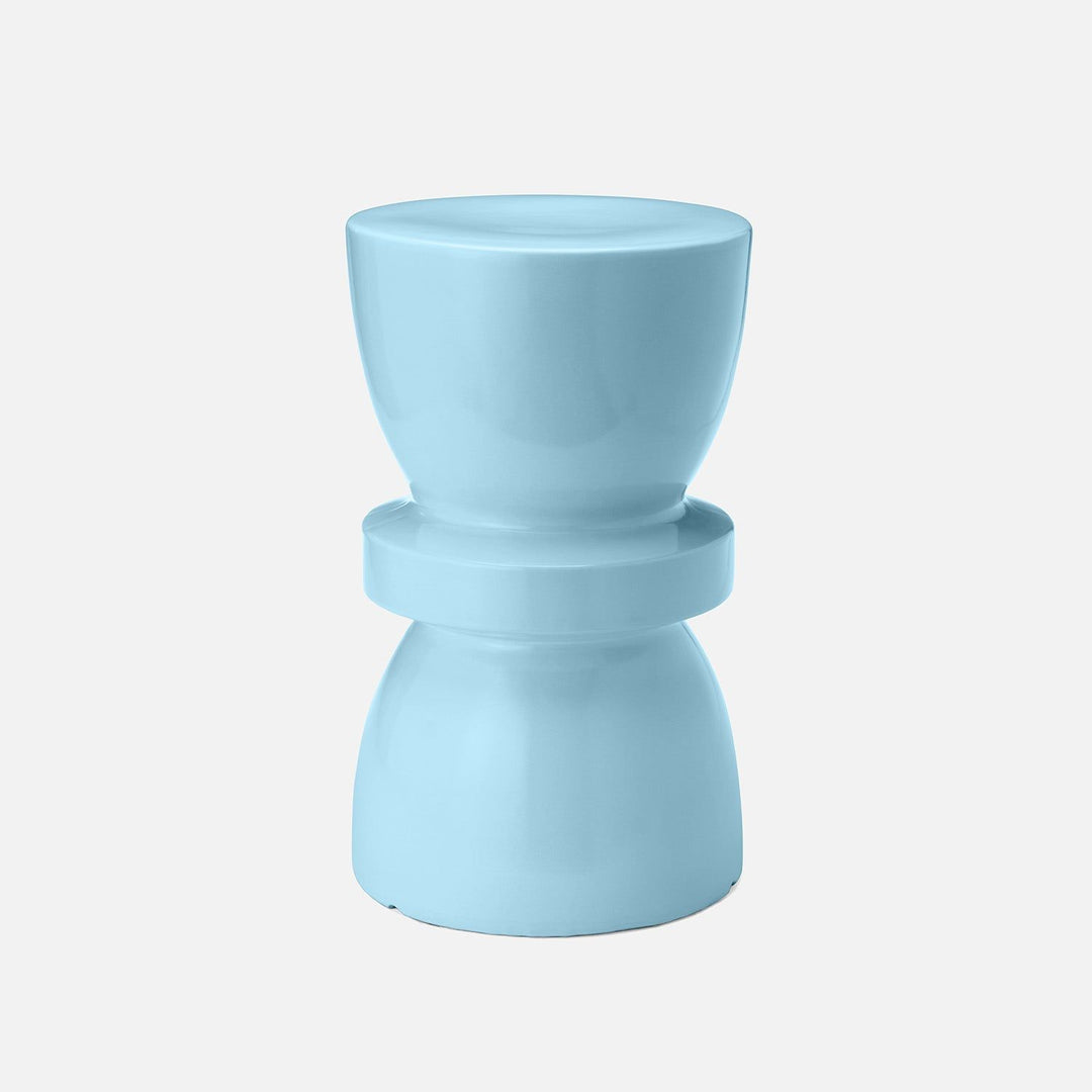 Blue Hourglass Ceramic Stool