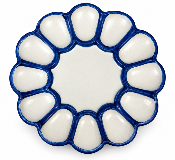 Blue Border Egg Plate