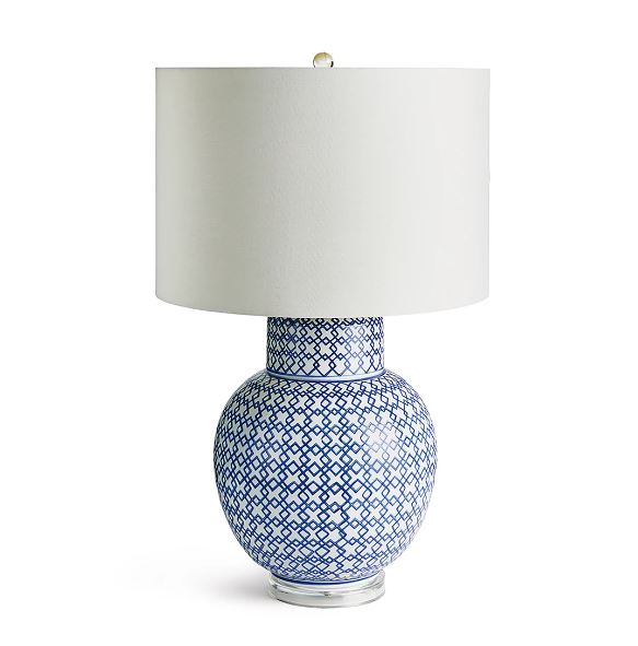 Blue Fretwork Lamp