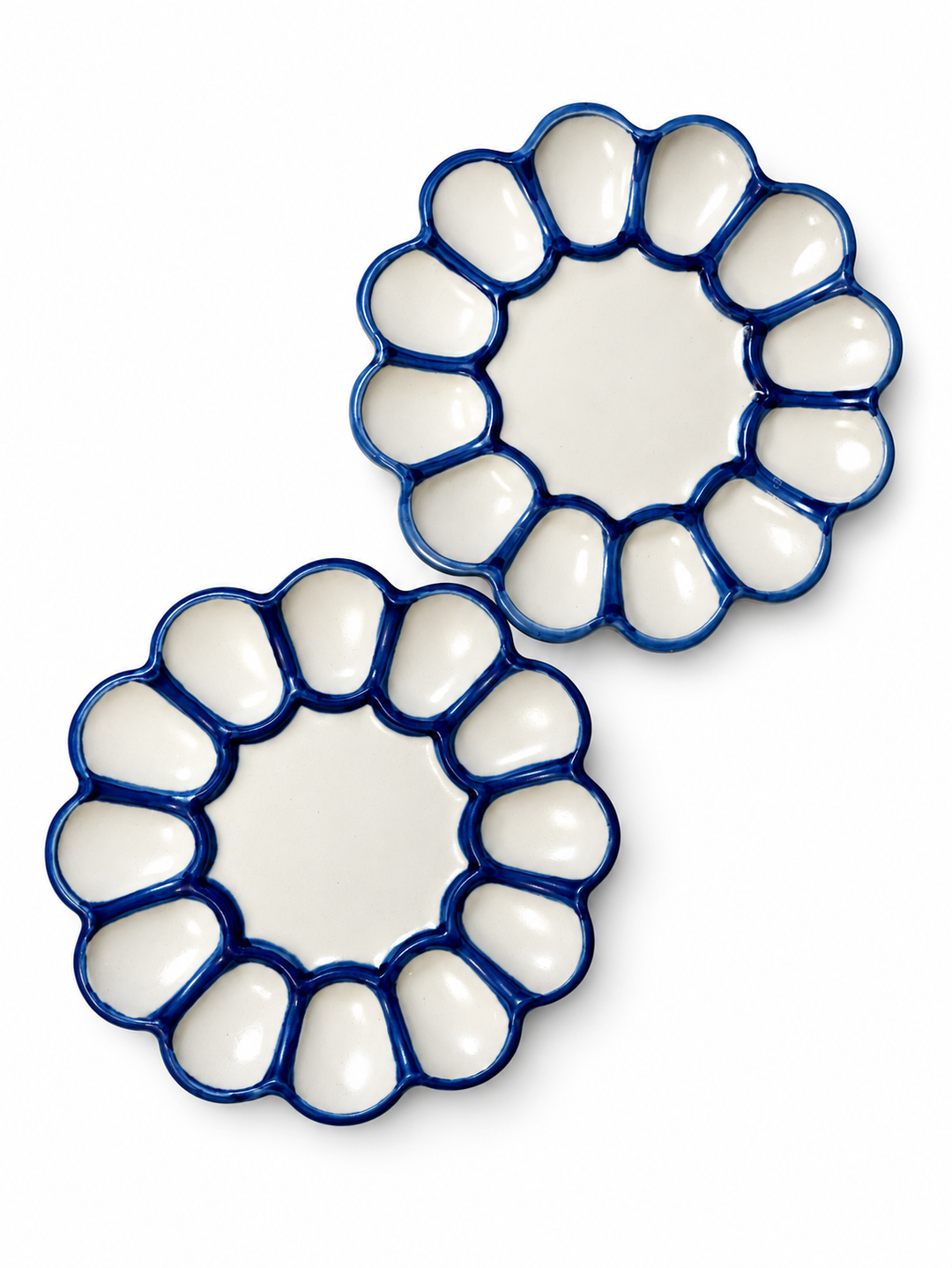 Blue Border Egg Plate