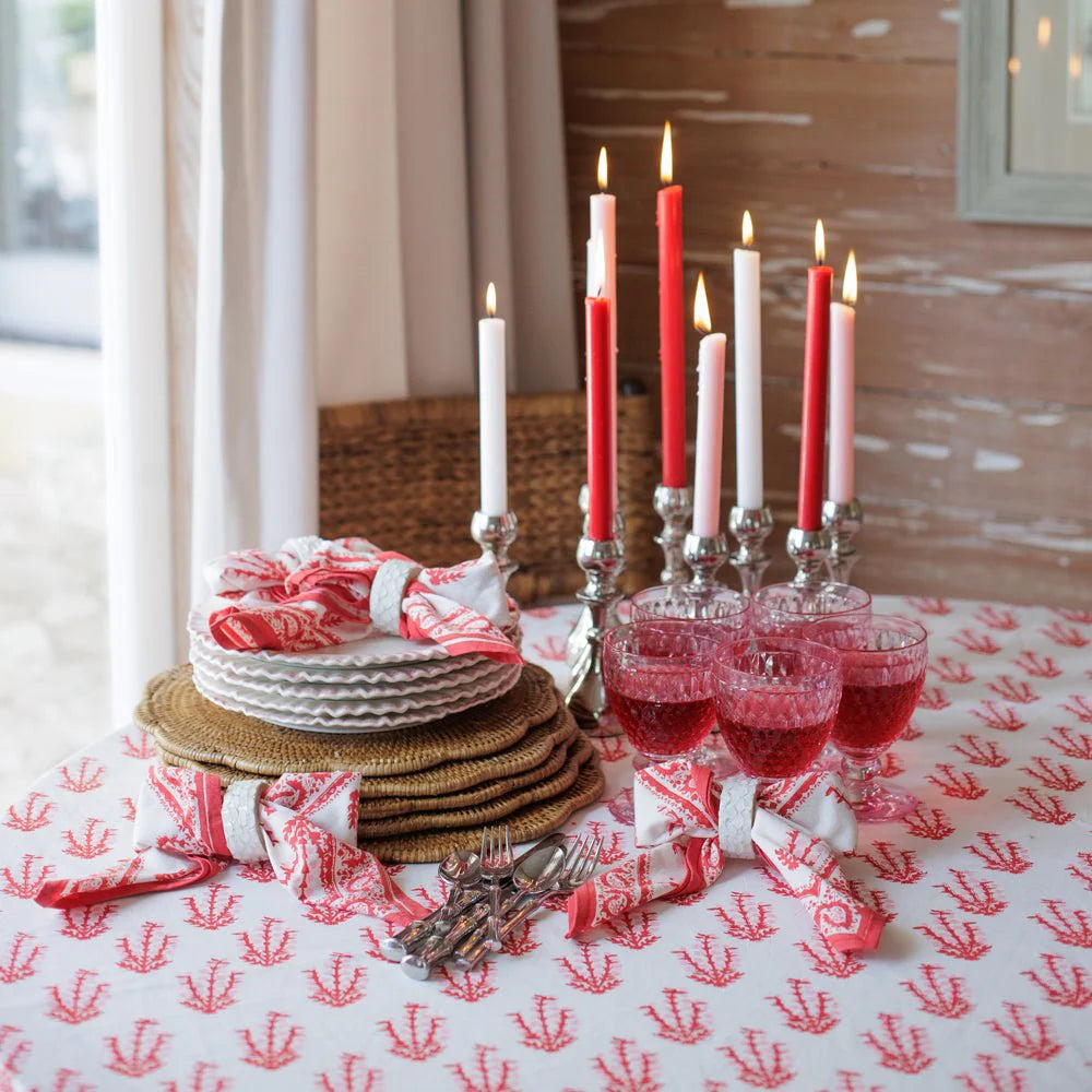Sagar Red &amp; Pink Tablecloth