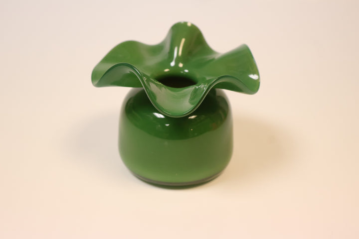 Mini Ruffle Bud Vase- Dark Green