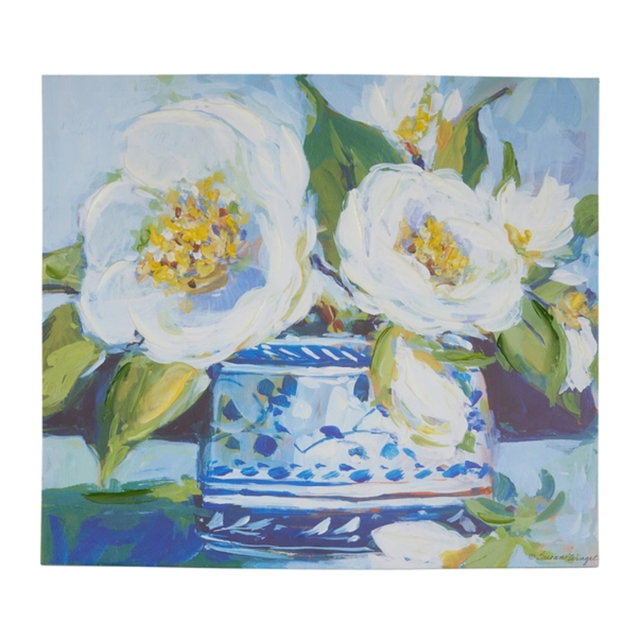 White Floral in Chinoiserie Wall Art