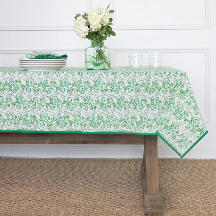 Gardenia Vine Emerald Tablecloth