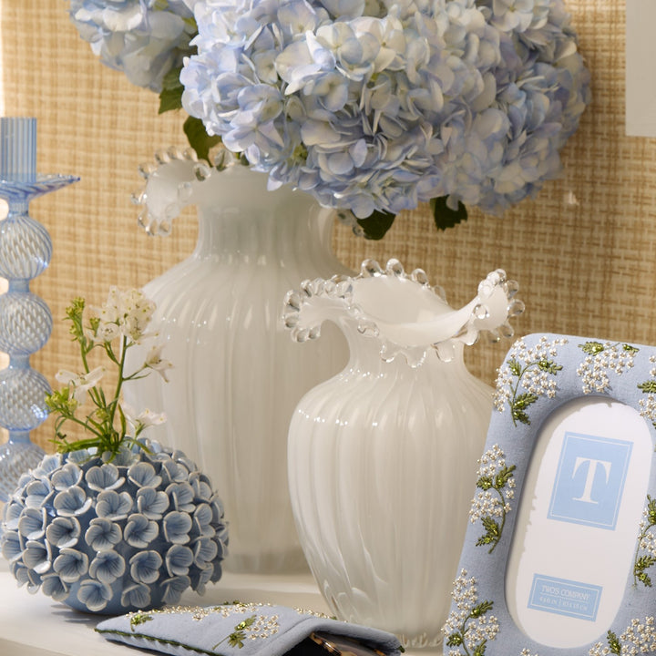 Glass Pearl White Vase