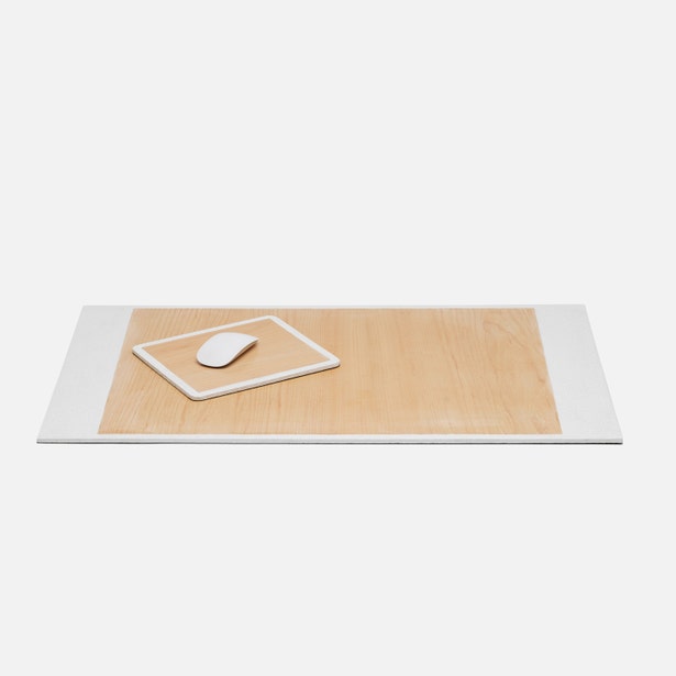 White Rattan Blotter &amp; Mouse Pad Set