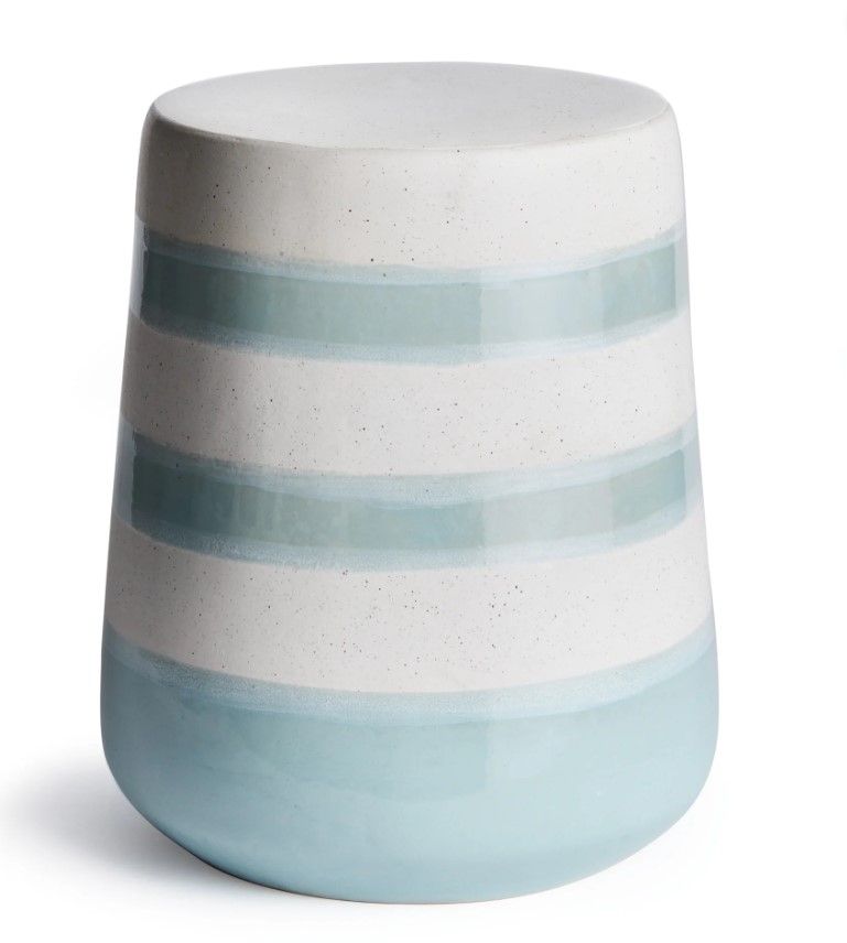 Light Blue Striped Stool