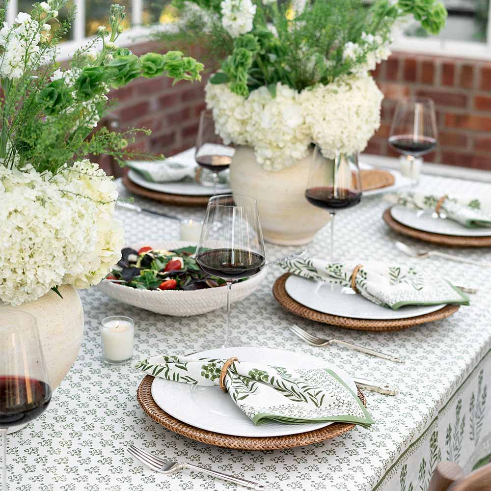 Phlox Green Tablecloth