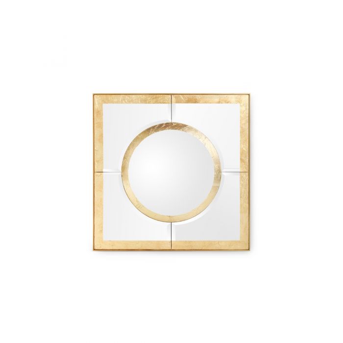 Gold Leaf Convex Square Mirror