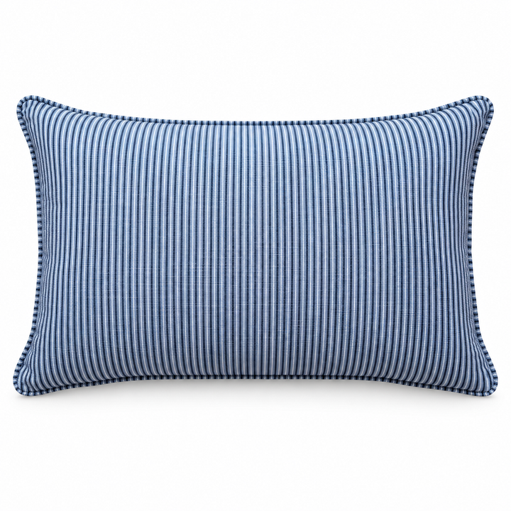 Tisbury Stripe Outdoor Lumbar Pillow - Cornflower