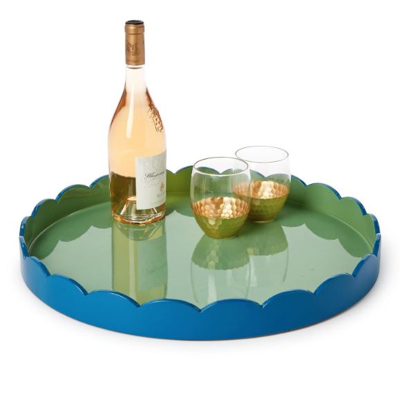 Scalloped Dual Tone Lacquer Tray