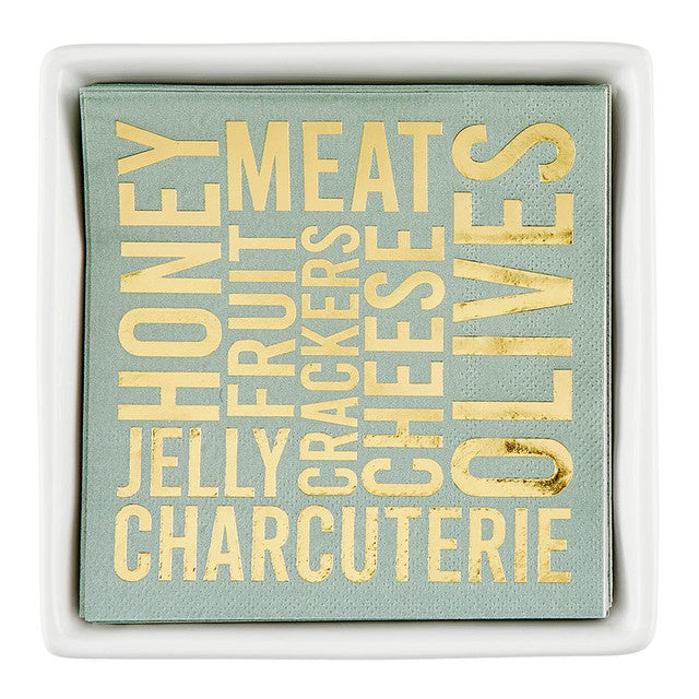 Ceramic Napkin Tray + Napkins-Charcuterie