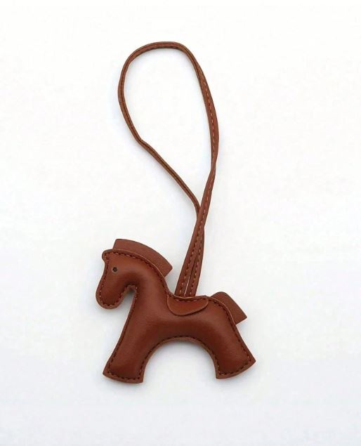 Galloping Horse Bag Charm- Brown