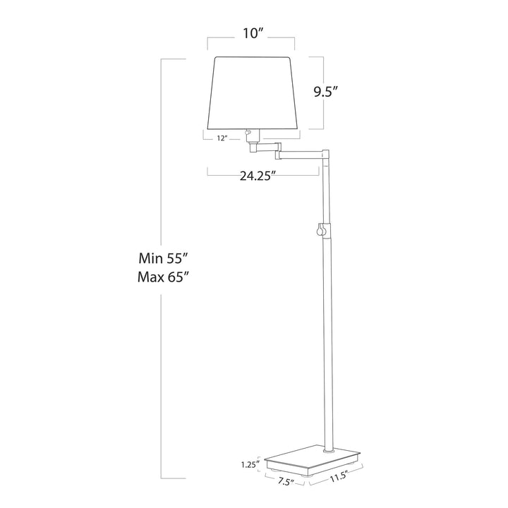 Adjustable Polished Nickel Floor Lamp