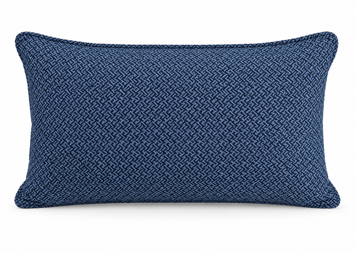 Mandarin Weave Pillow-Indigo