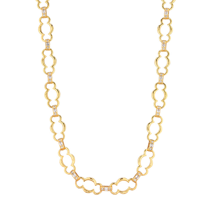 Maharani Grande Chain Necklace 17" + 2" Clear CZ