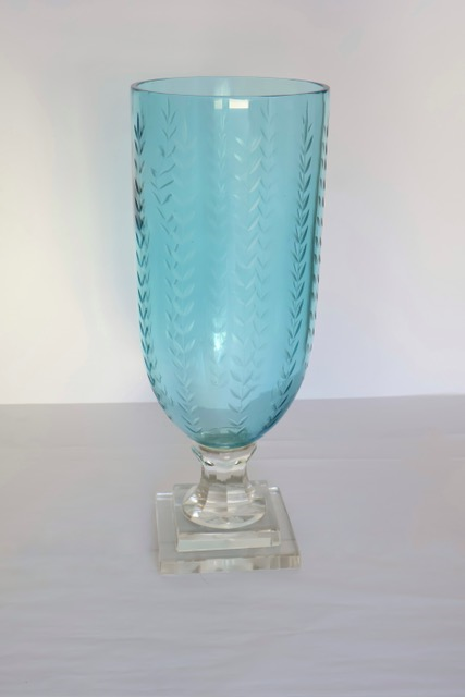 Aqua Vertical Leaf Hurricanes- Pair