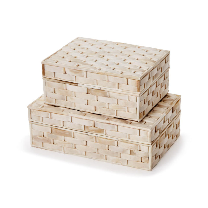 Basketweave Hinged Bone Box