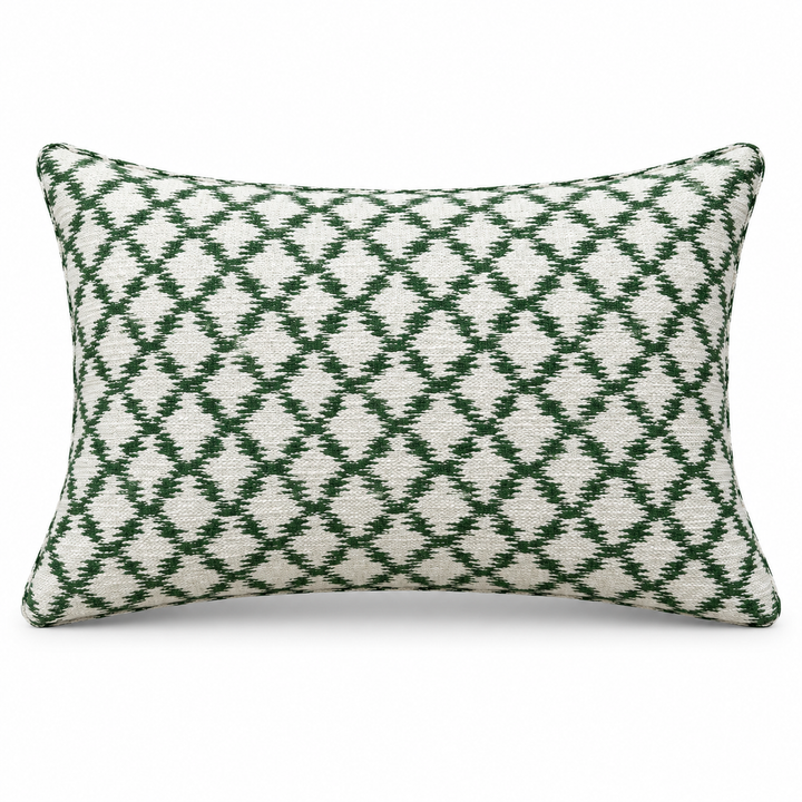 Ikat Diamond Outdoor Lumbar Pillow - Palm Leaf